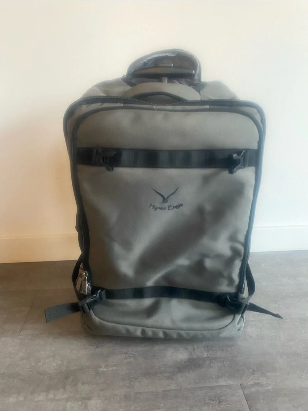 Dark Gray Rolling Travel Backpack with Wheels